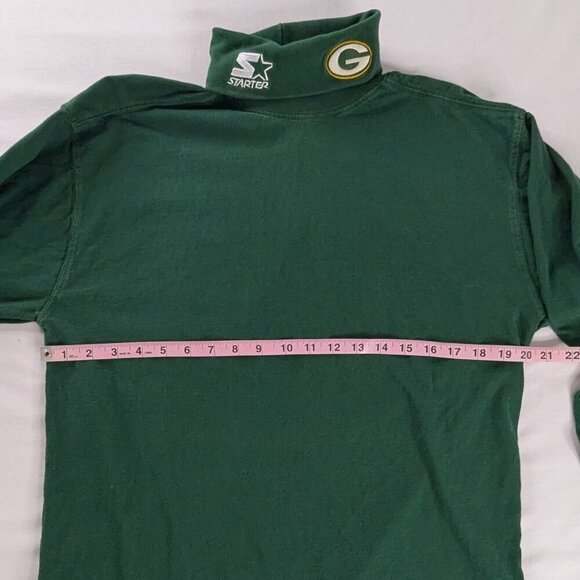 VTG Green Bay Packers Logo Embroidered Starter NFL Turtleneck Long Sleeve Shirt - Picture 4 of 6